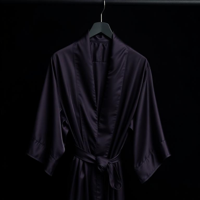 Limited Midnight Silk Robe — Worn